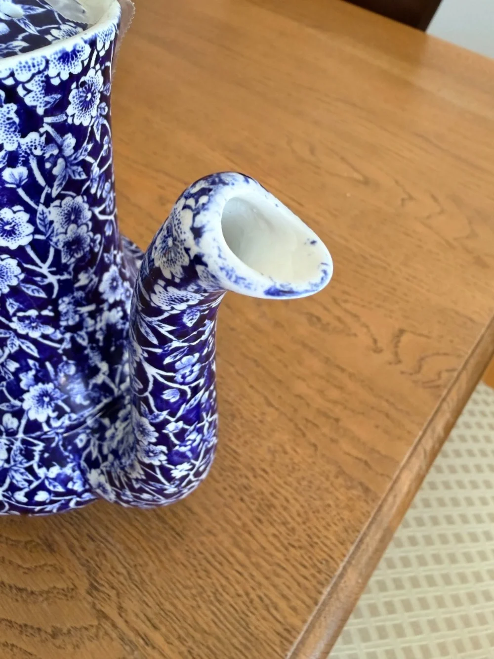 Rare, Vintage Burleigh Blue Calico Coffee Pot